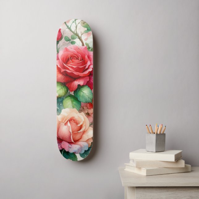 Skate Padrão de Rosa Whimsical (Arte de parede)