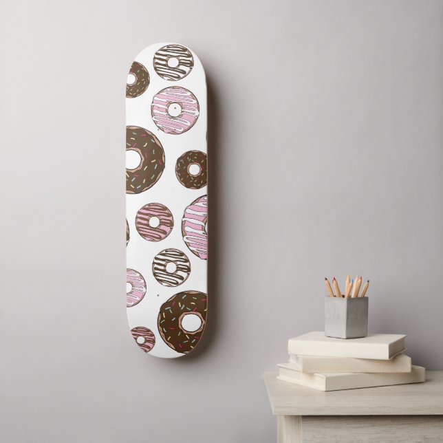Skate Padrão De Rosquinhas, Rosquinhas Rosa, Rosquinhas  (Arte de parede)