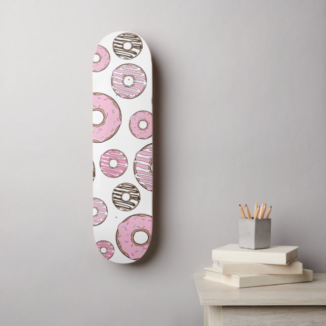 Skate Padrão De Rosquinhas, Rosquinhas Rosa, Rosquinhas  (Arte de parede)