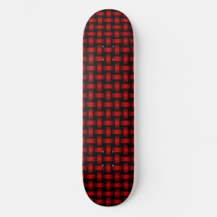 Skate Padrão de Tecido Preto e Vermelho
