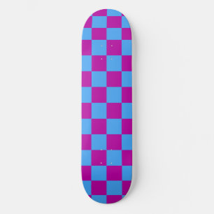 Skate Padrão de Verificação Azul Roxo Verificado