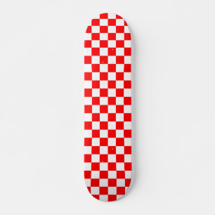 Skate Padrão de Verificação de Branco Vermelho