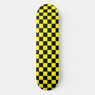 Skate Padrão de Verificação Preto Amarelo