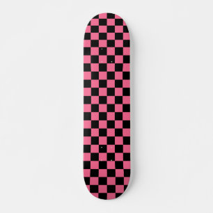 Skate Padrão de Verificação Preto-Rosa
