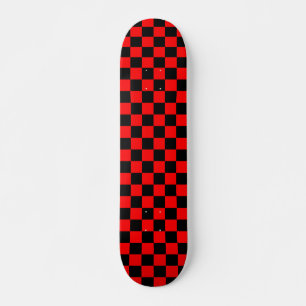 Skate Padrão de Verificação Preto Vermelho