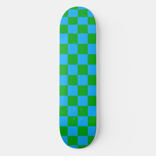 Skate Padrão de Verificação Verde Azul (Frente)