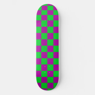 Skate Padrão de Verificação Verde Roxo