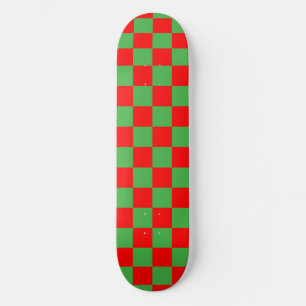 Skate Padrão de Verificação Verde Vermelho