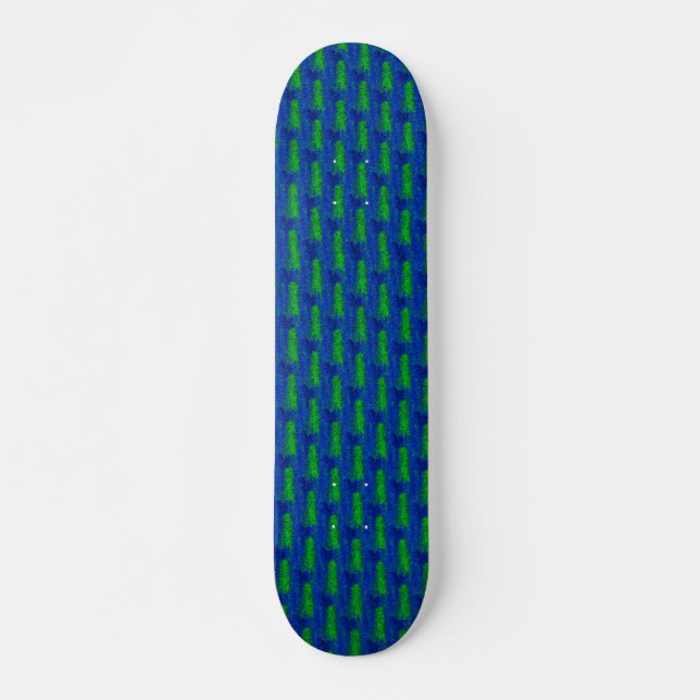 Skate Padrão de vidro verde azul quebrado (Frente)