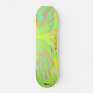 Skate Padrão de Violeta Amarelo-Amarelo-Abstrato Chic