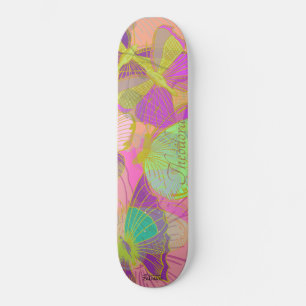 Skate Padrão de Violeta de Turquesa de Borboleta Dourada