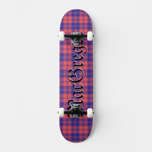 Skate Padrão de Xadrez Escocesa MacGregor Clan Tartan (Frente)
