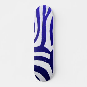 Skate Padrão de Zebra Azul Gradiente em Design Moderno B