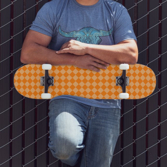 Skate Padrão Diamante de Combinação Laranja por STaylor (Ao ar livre 3)