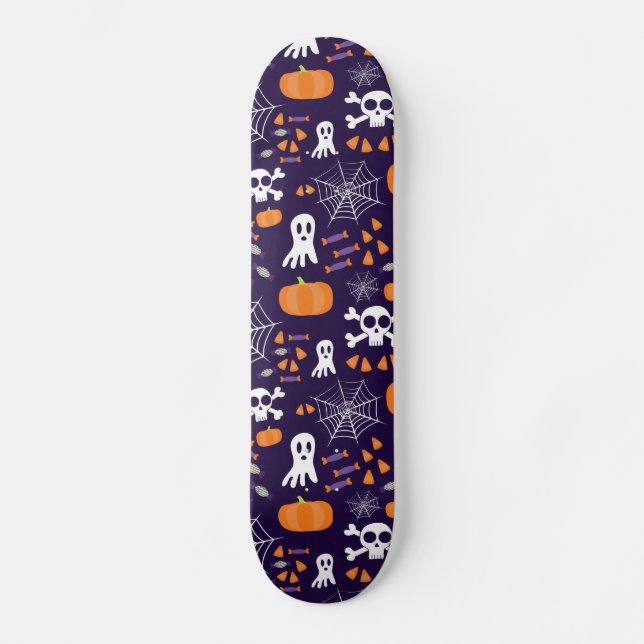 Skate Padrão Divertido de Halloween (Frente)