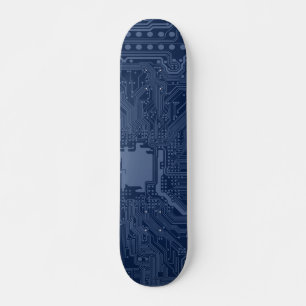 Skate Padrão do circuito da placa-mãe do Geek azul