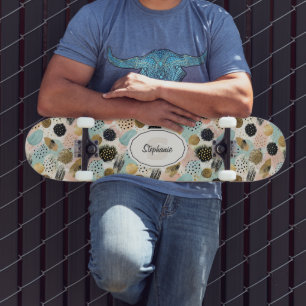 Skate Padrão do círculo de abstrato - com brilho e manch