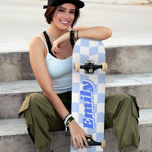 Padrão do Verificador Branco Girly Blue do Nome Pe