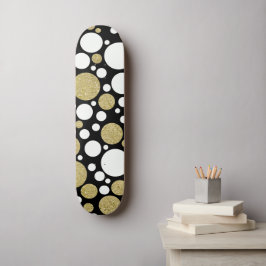 Skate Padrão Dourado de Bolinhas