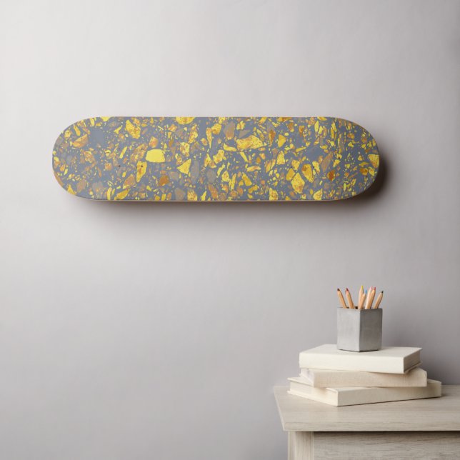 Skate Padrão Dourado moderno de Terrazzo (Arte de parede (Horz))
