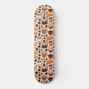Skate Padrão Estético de Café Moderno