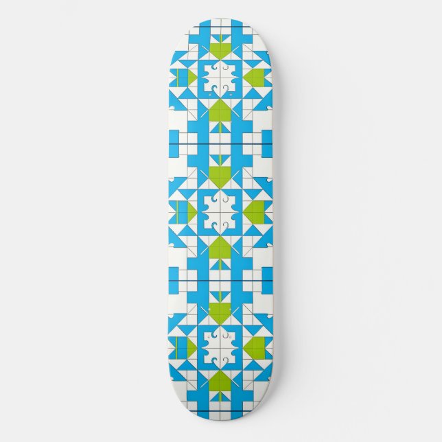 Skate Padrão Estilizado de Peças de Quebra-Cabeça (Frente)