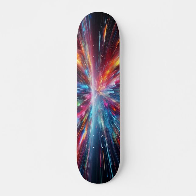 Skate Padrão Explosão de Cores (Frente)
