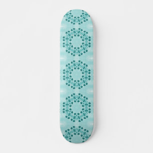 Skate Padrão Floral, Azul Teal