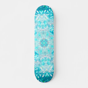 Skate Padrão Floral Azul Turquesa