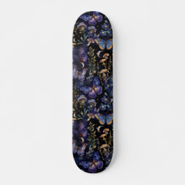 Skate Padrão Floral Butterfly Celestial Místico Escuro
