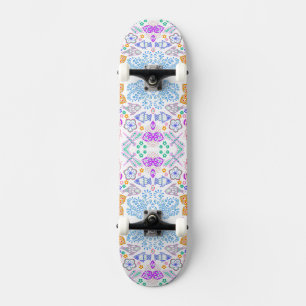 Skate Padrão floral contínuo colorido e fofo da natureza