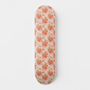 Skate padrão floral de rosa laranja cor-de-rosa casament