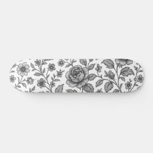 Skate Padrão Floral do Vintage Rosa