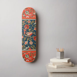 Skate Padrão Floral Indo-Persa Boêmio Vintage Vermelho