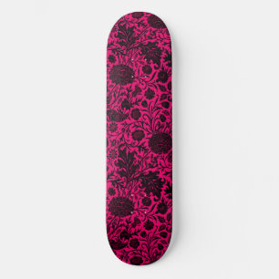Skate Padrão floral negro bonito e vítreo em neon
