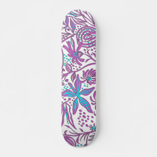 Skate Padrão Floral Preguiçoso em Branco