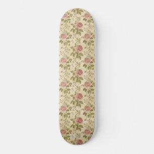 Skate Padrão Floral Rosa Vintage