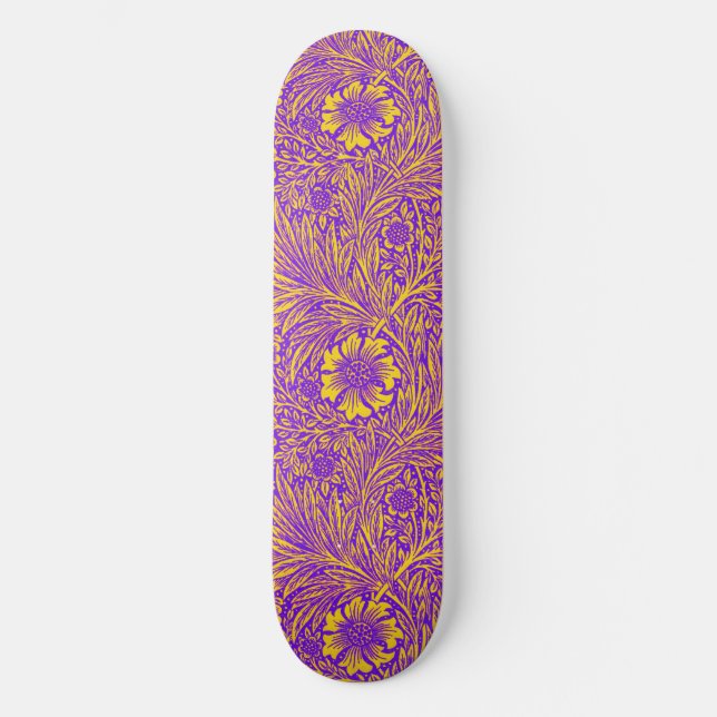 Skate Padrão floral roxo bonito da vinheta (Frente)