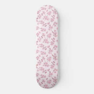Skate Padrão Floral Sem Costura de Cerejeira Rosa