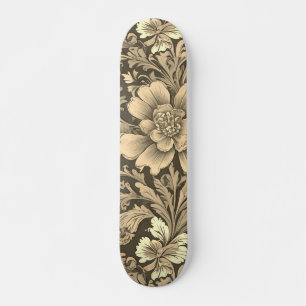 Skate Padrão Floral Sepia Vintage Incrível