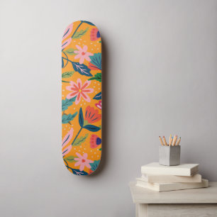 Skate Padrão Floral Tropical Moderno