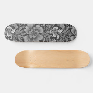 Skate Padrão Floral Vintage Monocromático