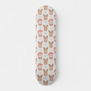 Skate Padrão Fofo de Papai Noel e Rena