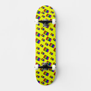 Skate Padrão Funky Neon Rainbow Block
