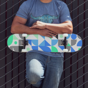 Skate Padrão Geométrico abstrato Blue Mint