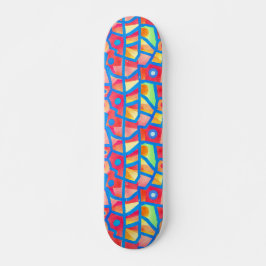Skate Padrão Geométrico Abstrato Colorido Rua Ousada Ar