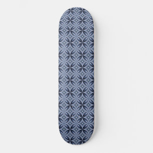 Skate Padrão Geométrico Azul Estilo Retro