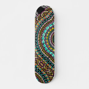 Skate Padrão Geométrico de Tatuagem Negra Moderna Ikat