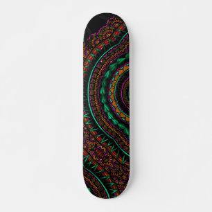 Skate Padrão Geométrico de Tatuagem Negra Moderna Ikat