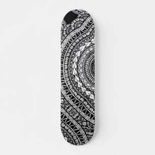 Skate Padrão Geométrico de Tatuagem Negra Moderna Ikat